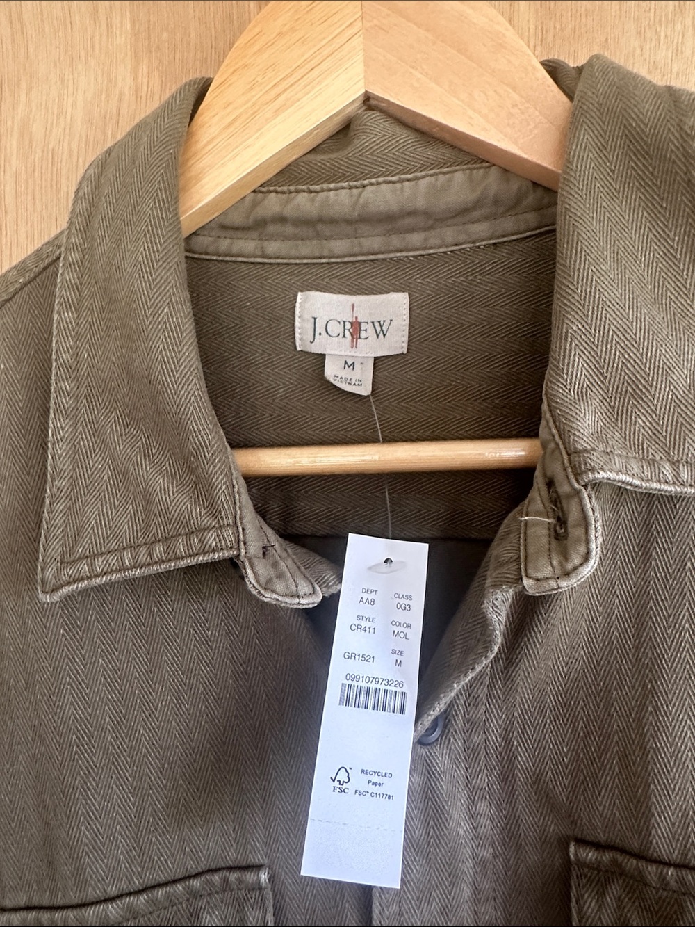 J. Crew Olive Green Lightweight Button-Up Shirt Jacket - Picture 2 of 7